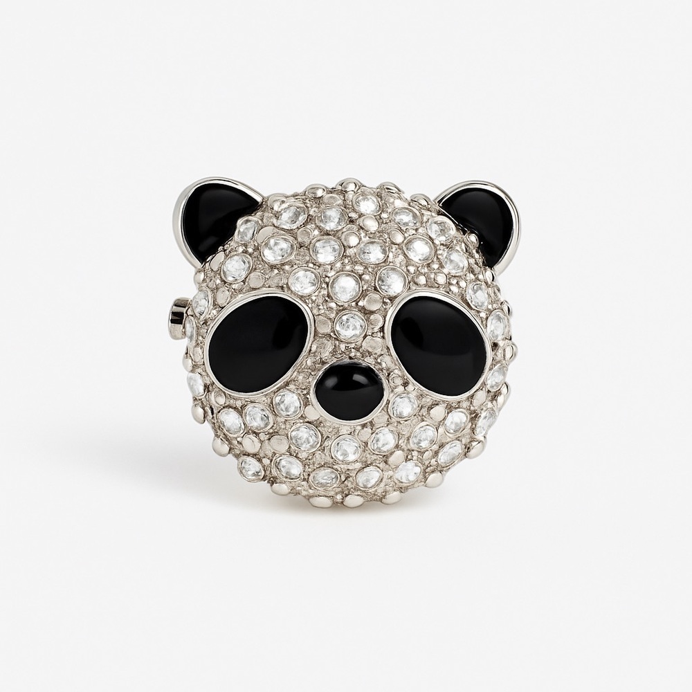 ⚜️🐼 Minimalist Cute Panda Sparkling Brooch With Crystals 💎
